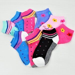 Nwt 9-Pairs Girl's's Cotton Socks 1-3 Yo